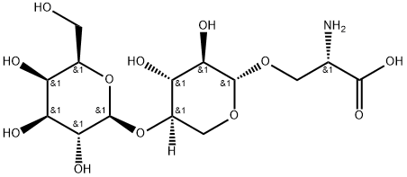 O-beta-galactopyranosyl-(1-4)-O-beta-xylopyranosyl-(1-0)-serine Structure