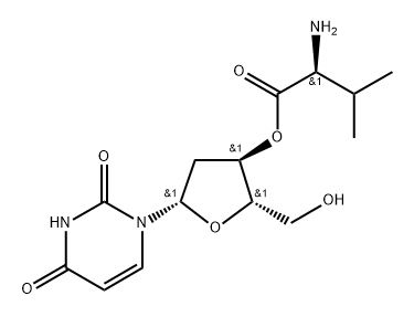 2'-Deoxy-L-uridine 3'-O-L-valinyl ester Structure