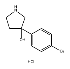 3-Pyrrolidinol, 3-(4-bromophenyl)-, hydrochloride (1:1) Structure