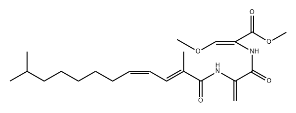 Serine, 2,3-didehydro-N-[(2E,4Z)-2,11-dimethyl-1-oxo-2,4-dodecadien-1-yl]alanyl-2,3-didehydro-O-methyl-, methyl ester, (2Z)- 구조식 이미지