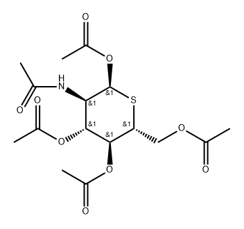 2-Acetamido-1,3,4,6-tetra-O-acetyl-2-deoxy-5-thio-a-D-glucopyranose Structure