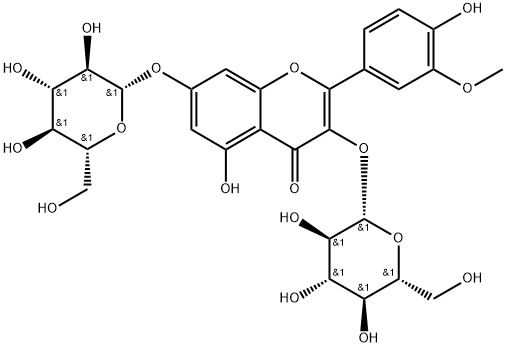 Isorhamnetin 3,7-O-diglucoside 구조식 이미지