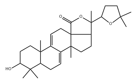 (22R)-22,25-Epoxy-3β,20-dihydroxylanosta-7,9(11)-dien-18-oic acid 18,20-lactone 구조식 이미지