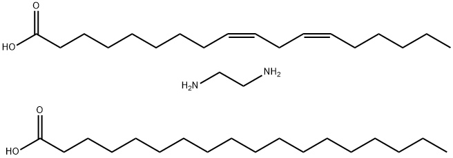 9,12-Octadecadienoic acid(Z,Z)-,dimer,polymer with 1,2-ethanediamine and octadecanoic acid Structure