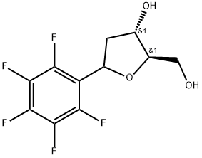 (2R,3S)-2-Hydroxymethyl-5-pentafluorophenyl-tetrahydro-furan-3-ol Structure