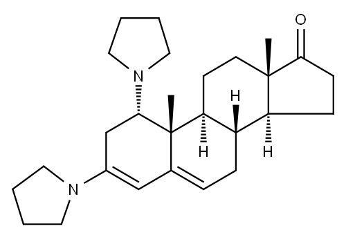Androsta-3,5-dien-17-one, 1,3-di-1-pyrrolidinyl-, (1α)- Structure