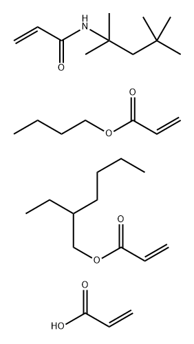2-Ethylhexyl 2-propenoate, polymer with butyl 2-propenoate, 2-propenoi c acid and N-(1,1,3,3-tetramethylbutyl)-2-propenamide 구조식 이미지