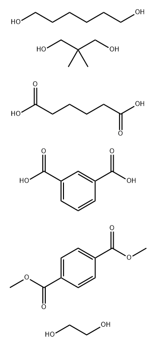 1,3-Benzenedicarboxylic acid, polymer with dimethyl 1,4-benzenedicarboxylate, 2,2-dimethyl-1,3-propanediol, 1,2-ethanediol, hexanedioic acid and 1,6-hexanediol 구조식 이미지
