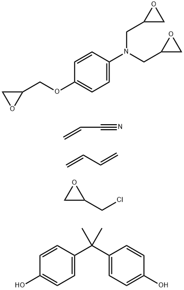 2-프로펜니트릴,1,3-부타디엔중합체,카르복시말단,비스페놀A,에피클로로히드린및N-(4-(옥시라닐메톡시)페닐)-N-(옥시라닐메틸)옥시란메탄아민중합체 구조식 이미지