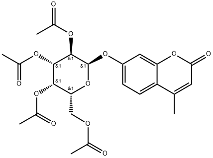 4-Methyl-7-[(2,3,4,6-tetra-O-acetyl-α-D-galactopyranosyl)oxy]-2H-1-benzopyran-2-on 구조식 이미지