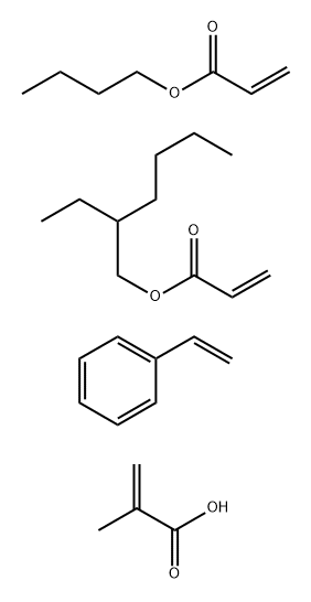 뷰틸 2-프로페노에이트, 에틸벤젠 및 2-에틸헥실  2-프로페노에이트와 결합한 2-메틸-2-프로페논산 중합체 구조식 이미지