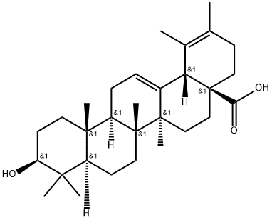 3β-Hydroxyurs-12,19-dien-28-oic산 구조식 이미지