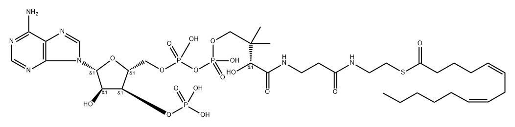 5-cis-8-cis-테트라데카디에노일-CoA 구조식 이미지