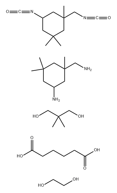 Hexanedioic acid, polymer with 5-amino-1,3,3-trimethylcyclohexanemethanamine, 2,2-dimethyl-1,3-propanediol, 1,2-ethanediol and 5-isocyanato-1-(isocyanatomethyl)-1,3,3-trimethylcyclohexane Structure