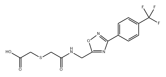 2-[[3-[4-(trifluoromethyl)phenyl]-1,2,4-oxadiazol-5-yl]methylcarbamoylsulfanyl]acetic acid Structure