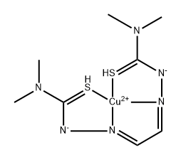 copper (II) pyruvaldehyde bis(N(4)-dimethylthiosemicarbazone) 구조식 이미지