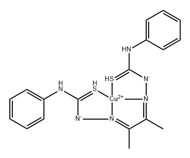 Copper, [[2,2'-(1,2-dimethyl-1,2-ethanediylidene)bis[N-phenylhydrazinecarbothioamidato-κN2,κS]](2-)]-, (SP-4-2)- Structure