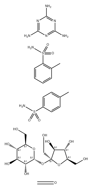 .alpha.-D-Glucopyranoside,.beta.-D-fructofuranosyl,포름알데히드중합체,2-메틸벤젠술폰아미드,4-메틸벤젠술폰아미드및1,3,5-트리아진-2,4,6-트리아민 구조식 이미지