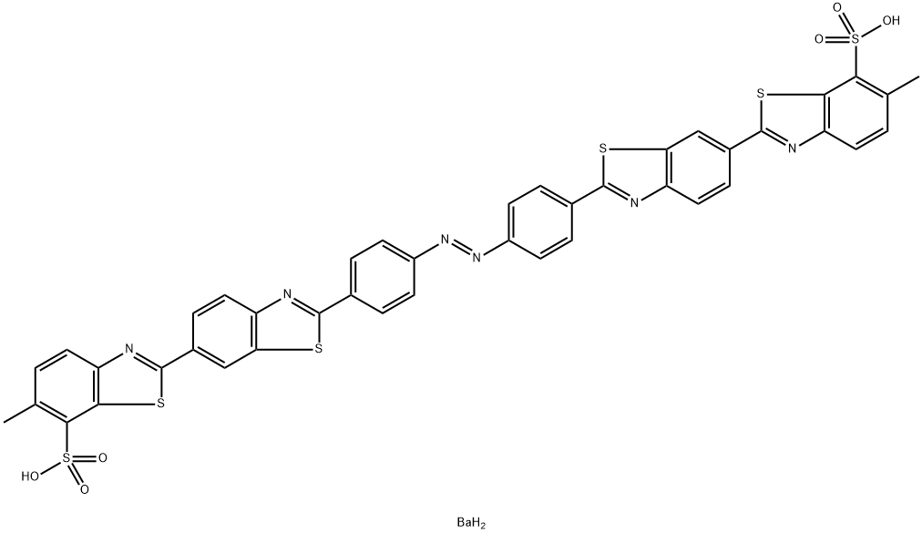 barium 2',2'''-(azodi-4,1-phenylene)bis[6-methyl[2,6'-bibenzothiazole]-7-sulphonate] Structure