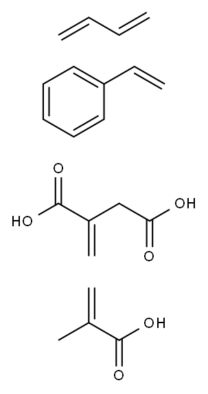 Butanedioic acid, methylene-, polymer with 1,3-butadiene, ethenylbenzene and 2-methyl-2-propenoic acid, ammonium salt 구조식 이미지