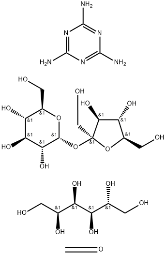 .alpha.-D-Glucopyranoside,.beta.-D-fructofuranosyl,포름알데히드중합체,D-글루시톨및1,3,5-트리아진-2,4,6-트리아민,2-페녹시에틸화 구조식 이미지
