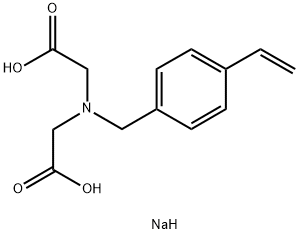 N-(carboxymethyl)-N-[(4-ethenylphenyl)methyl] glycine?disodium salt 구조식 이미지