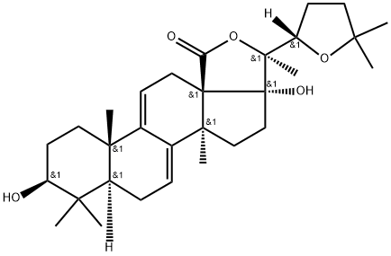 (22S)-22,25-Epoxy-3β,17,20-trihydroxylanosta-7,9(11)-dien-18-oic acid γ-lactone 구조식 이미지