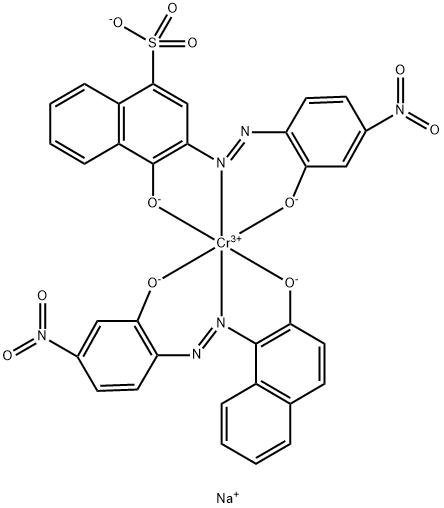 disodium [4-hydroxy-3-[(2-hydroxy-4-nitrophenyl)azo]naphthalene-1-sulphonato(3-)][1-[(2-hydroxy-4-nitrophenyl)azo]-2-naphtholato(2-)]chromate(2-)            Structure