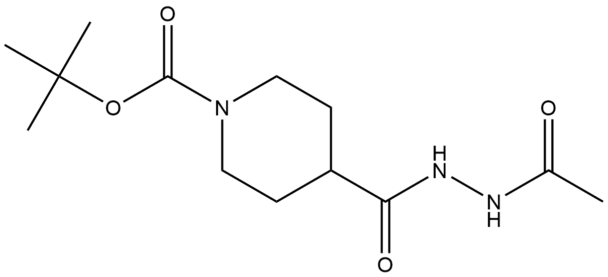 1,4-Piperidinedicarboxylic acid, 1-(1,1-dimethylethyl) ester, 4-(2-acetylhydrazide) Structure