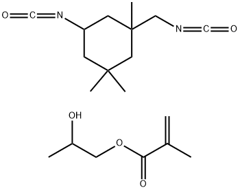 2-Propenoic acid, 2-methyl-, 2-hydroxypropyl ester, polymer with 5-isocyanato-1-(isocyanatomethyl) -1,3,3-trimethylcyclohexane 구조식 이미지