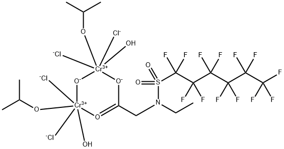 diaquatetrachloro[mu-[N-ethyl-N-[(tridecafluorohexyl)sulphonyl]glycinato-O1:O1']]-mu-hydroxybis(propan-2-ol)dichromium  Structure
