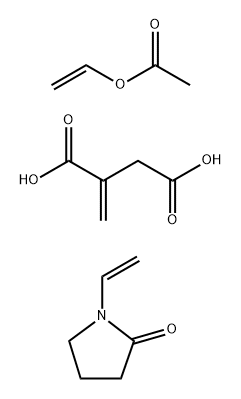Butanedioicacid,methylene-,polymerwithethenylacetateand1-ethenyl-2-pyrrolidinone Structure