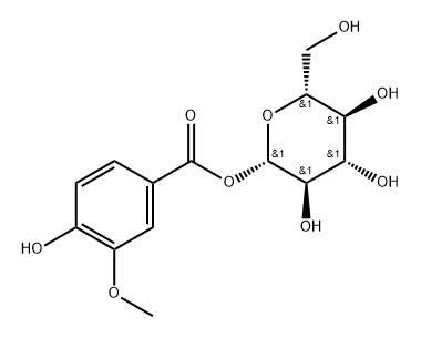 β-D-Glucopyranose, 1-(4-hydroxy-3-methoxybenzoate) Structure