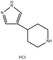 Piperidine,4-(1H-pyrazol-4-yl)-, hydrochloride (1:2)
 Structure