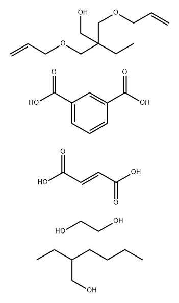 1,3-Benzenedicarboxylic acid, polymer with (E)-2-butenedioic acid, 1,2-ethanediol and 2-ethyl-2-(hydroxymethyl)-1,3-propanediyl di-2-propenoate, 2-ethylhexyl ester 구조식 이미지