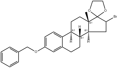 Estra-1,3,5(10)-trien-17-one, 16-bromo-3-(phenylmethoxy)-, cyclic 1,2-ethanediyl acetal (9CI) 구조식 이미지