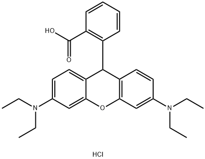 Benzoic acid, 2-[3,6-bis(diethylamino)-9H-xanthen-9-yl]-, hydrochloride (1:1) Structure