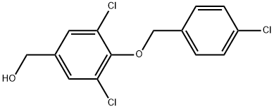 3,5-Dichloro-4-[(4-chlorophenyl)methoxy]benzenemethanol 구조식 이미지