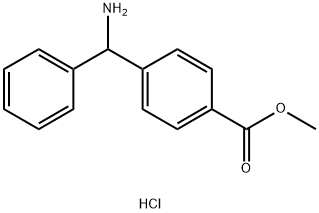 Benzoic acid, 4-(aminophenylmethyl)-, methyl ester, hydrochloride (1:1) Structure