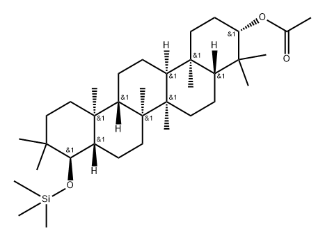(8α,9β,13α,14β,17α,18β)-21,21-Dimethyl-22α-(trimethylsiloxy)-29,30-dinorgammaceran-3β-ol acetate 구조식 이미지