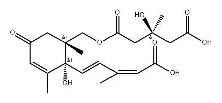 Pentanedioic acid, 3-hydroxy-3-methyl-, mono[[2-(4-carboxy-3-methyl-1,3-butadienyl)-2-hydroxy-1,3-dimethyl-5-oxo-3-cyclohexen-1-yl]methyl] ester, [1R-[1α(S*),2α,2(1E,3Z)]]- (9CI) 구조식 이미지