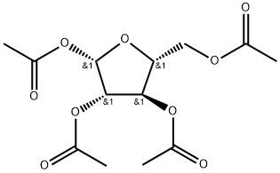 β-D-Arabinofuranose, 1,2,3,5-tetraacetate Structure