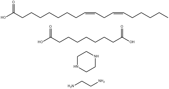 Nonanedioic acid, polymer with 1,2-ethanediamine, (9Z,12Z)-9,12-octadecadienoic acid dimer and piperazine 구조식 이미지