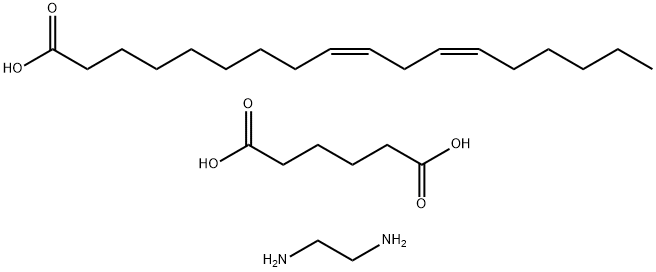 Hexanedioic acid, polymer with 1,2-ethanediamine and (9Z,12Z)-9,12-octadecadienoic acid dimer 구조식 이미지