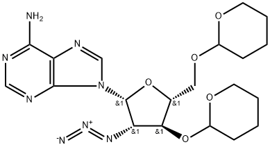 9H-Purin-6-amine,9-[2-azido-2-deoxy-3,5-bis-O-(tetrahydro-2H Structure