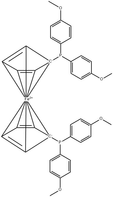 Ferrocene, 1,1'-bis[bis(4-methoxyphenyl)phosphino]- Structure