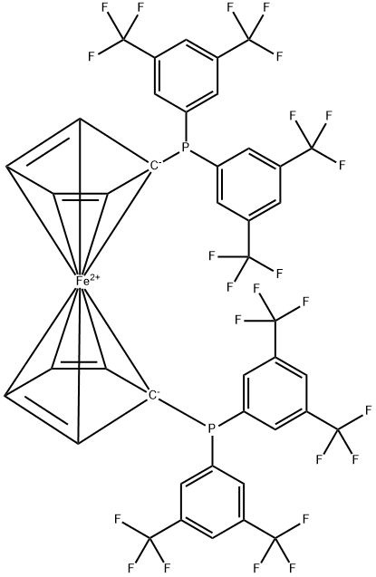 Ferrocene, 1,1'-bis[bis[3,5-bis(trifluoromethyl)phenyl]phosphino]- Structure