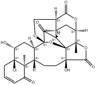 (13S,14R,22R,25S)-1,15-Dioxo-5-chloro-6β,13,20,22-tetrahydroxy-14,17α:14,27-diepoxy-16β,24-cyclo-13,14-seco-5α-ergosta-2-ene-18,26-dioic acid 18,20:26,22-dilactone Structure