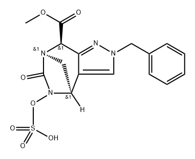 rel-8-Methyl (4R,7R,8R)-2,5,6,8-tetrahydro-6- oxo-2-(phenylmethyl)-5-(sulfooxy)-4H-4,7- methanopyrazolo[3,4-e][1,3]diazepine-8- carboxylate Structure