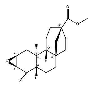 17-Norkaurane-13-carboxylic acid, 2,3-epoxy-, methyl ester, (2β,3β,8β,13β)- (9CI) Structure